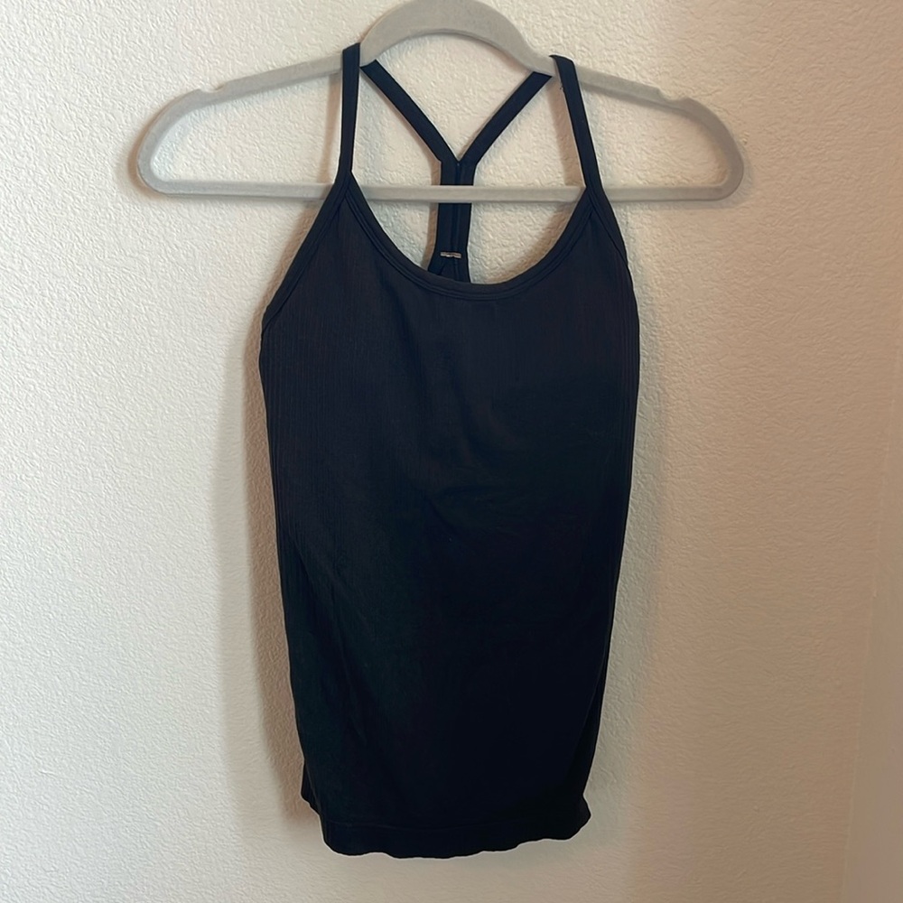 CRZ Yoga ribbed tank with built in padded sports bra